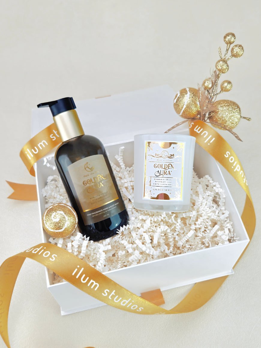 Golden Aura Set - 7oz Candle + 250ml Wash