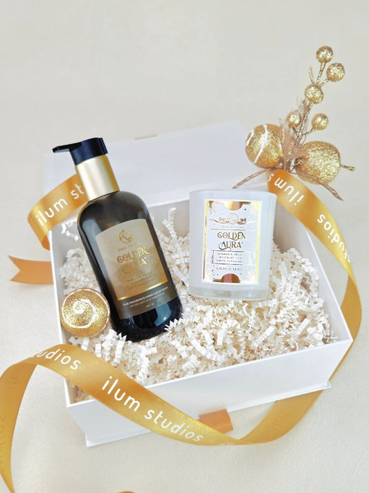 Golden Aura Set - 7oz Candle + 250ml Wash