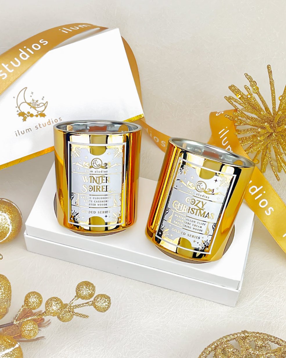 Gilded Duo Gift Set - 2 7oz Gilded Candles in Gift Box